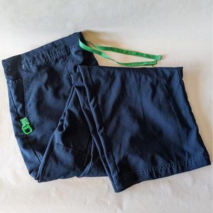 Carhartt Force Scrub Pants Womens Petite Large L Dark Navy Blue Green Accents